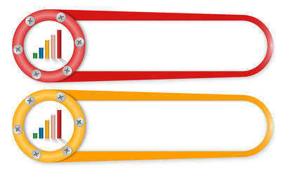 Obraz premium set of two buttons with screws and graph