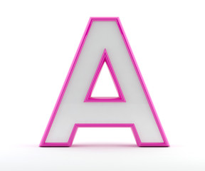 3D letter with glossy pink outline - Letter A