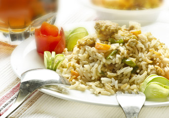 Yummy fried rice with panner