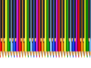 color and black pencils as piano keys
