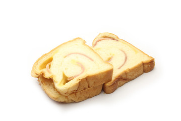 Sliced bread with ham