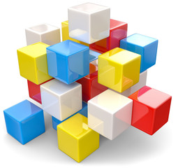 Obraz premium Hightech abstracte bunte Würfel