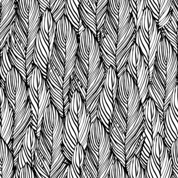 Outline Feather Seamless Pattern