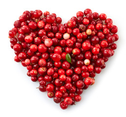 heart shape of fresh berries