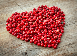 heart shape of fresh berries