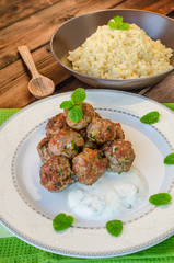 Beef meatballs with cilantro