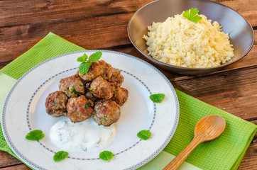 Beef meatballs with cilantro