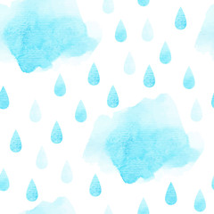 Blue cloud rainy pattern - 69732452