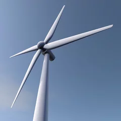 Deurstickers Windturbine van dichtbij © emieldelange