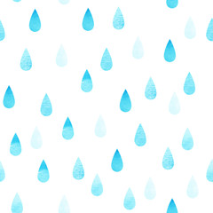 Rain blue seamless drops
