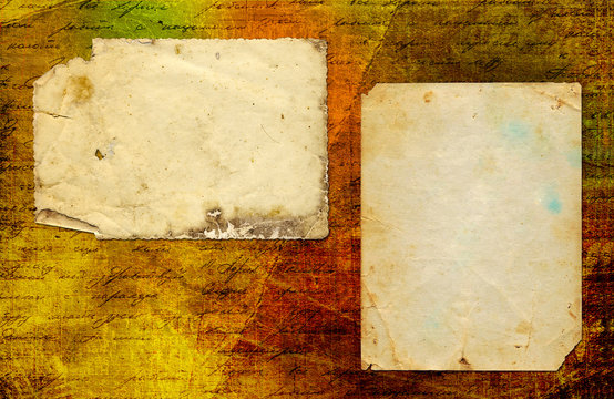 Grunge abstract paper background with old photo and handwrite te