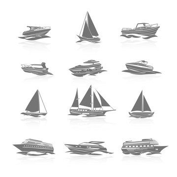 Boats Icons Set