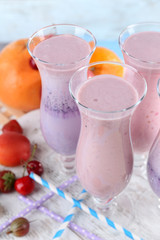 Delicious milkshakes, close-up