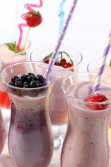 Delicious milkshakes, close-up
