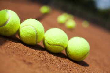 Tennis Balls on court