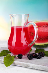 Watermelon cocktail in pitcher