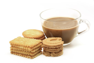 Fototapeta na wymiar biscuit and cookie with coffee