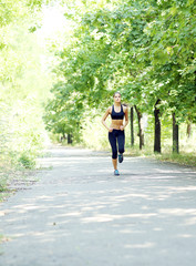 Young woman jogging at park