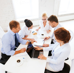 business team having meeting in office