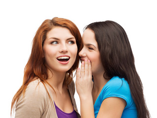 one girl telling another secret
