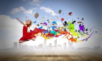 Jumping woman