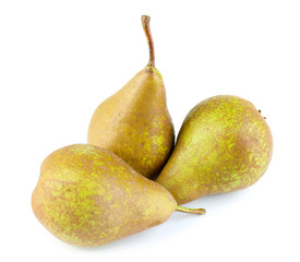 Ripe pears isolated on white