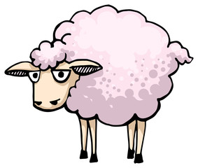 Cute, sad pink sheep