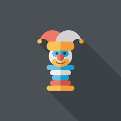 Pyramid toy flat icon with long shadow,eps10