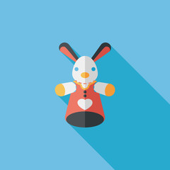 cat hand puppet flat icon with long shadow,eps10