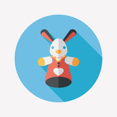 cat hand puppet flat icon with long shadow,eps10