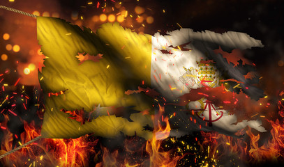 Vatican City Burning Fire Flag
