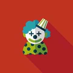 Clown flat icon with long shadow,eps10