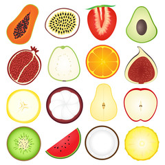 Fresh Fruits Icon Collection