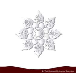 vector Thai ornament design card paper 3D natural