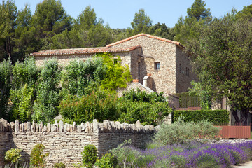 The traditional house with garden in Provence, France