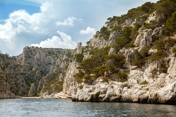 The cliffs in Massif des Calanques, Provence, France