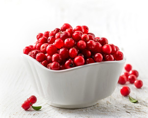 bowl of fresh cowberries