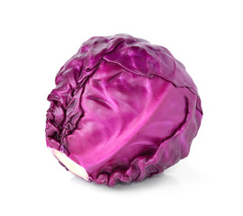 head of red cabbage on a white background