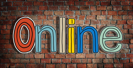 Online Word Concepts Isolated on Background