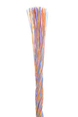 Obraz na płótnie Canvas Multicolored computer network cable isolated on white background