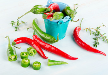 Chili Peppers with herbs