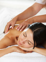 Fototapeta na wymiar Women having a back massage