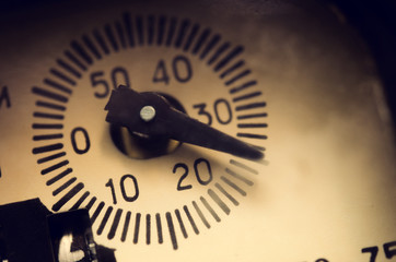 Old electric meter closeup
