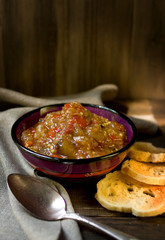Bake eggplant salad