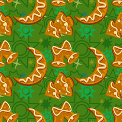Ginger cookies seamless pattern