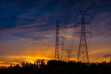 evening Landscape with Silhouette style
