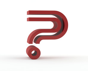Abstract question mark red