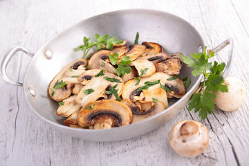 grilled mushrooms and parsley