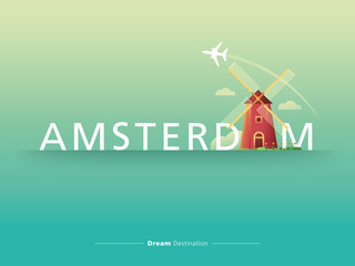 Naklejka premium Amsterdam typography