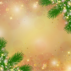 Fototapeta na wymiar Weihnachten Dekoration in Gold mit glitzernden Sternen